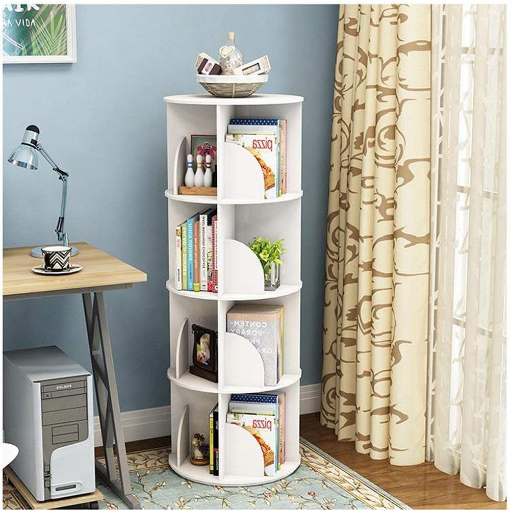 2-5 Tier 360° Rotating Stackable Shelves Bookshelf Organizer - Image 10