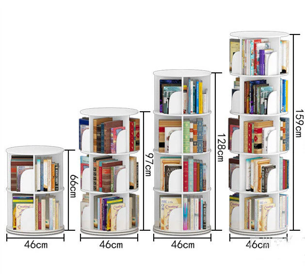 2-5 Tier 360° Rotating Stackable Shelves Bookshelf Organizer - Image 6