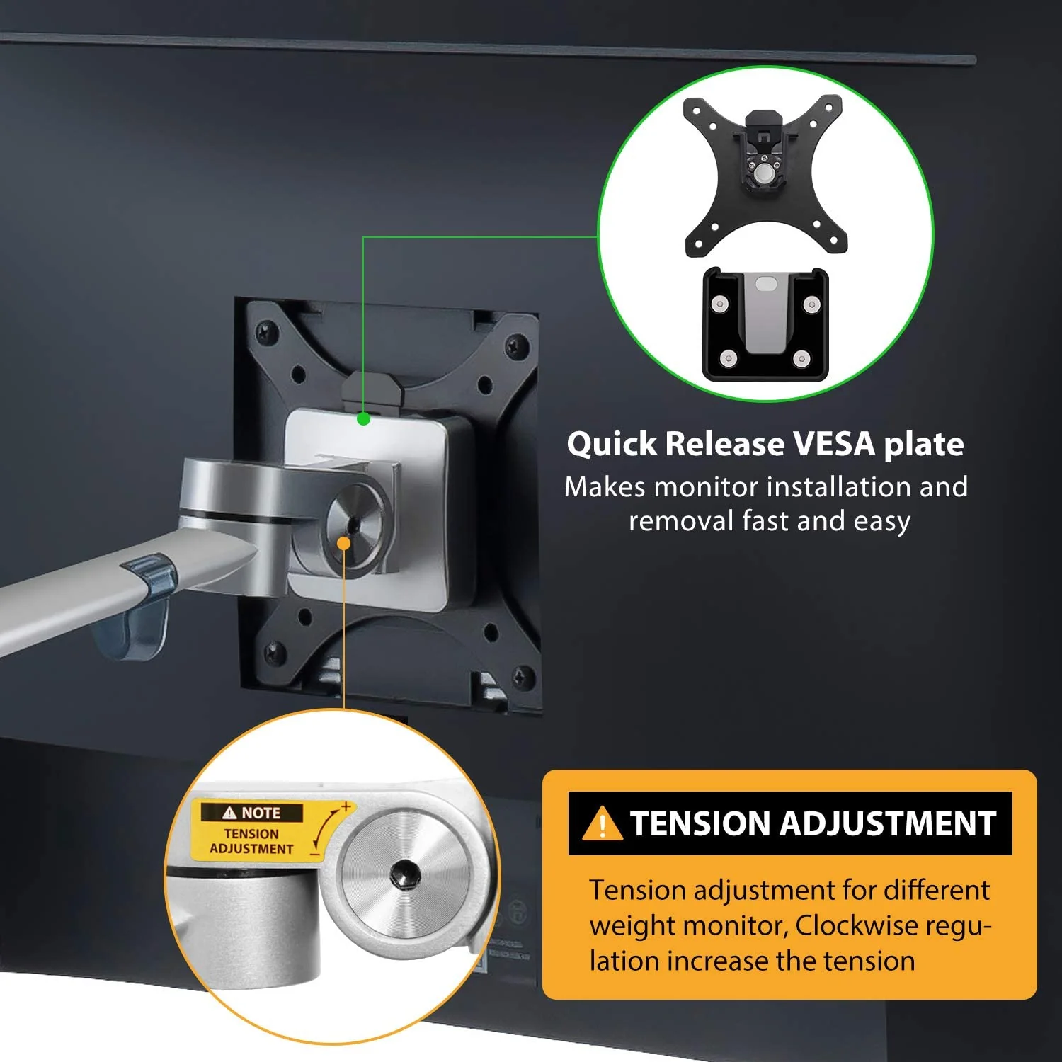 2-in-1 Adjustable Dual Arm Monitor and Laptop Mount - Image 5