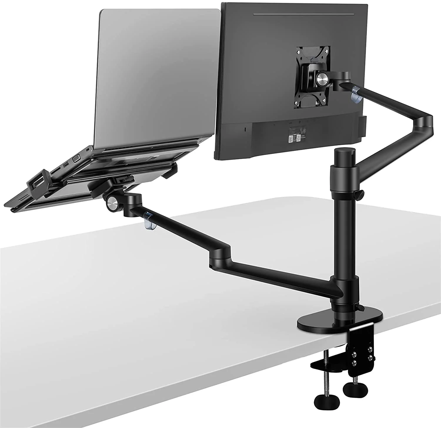 2-in-1 Adjustable Dual Arm Monitor and Laptop Mount - Image 7
