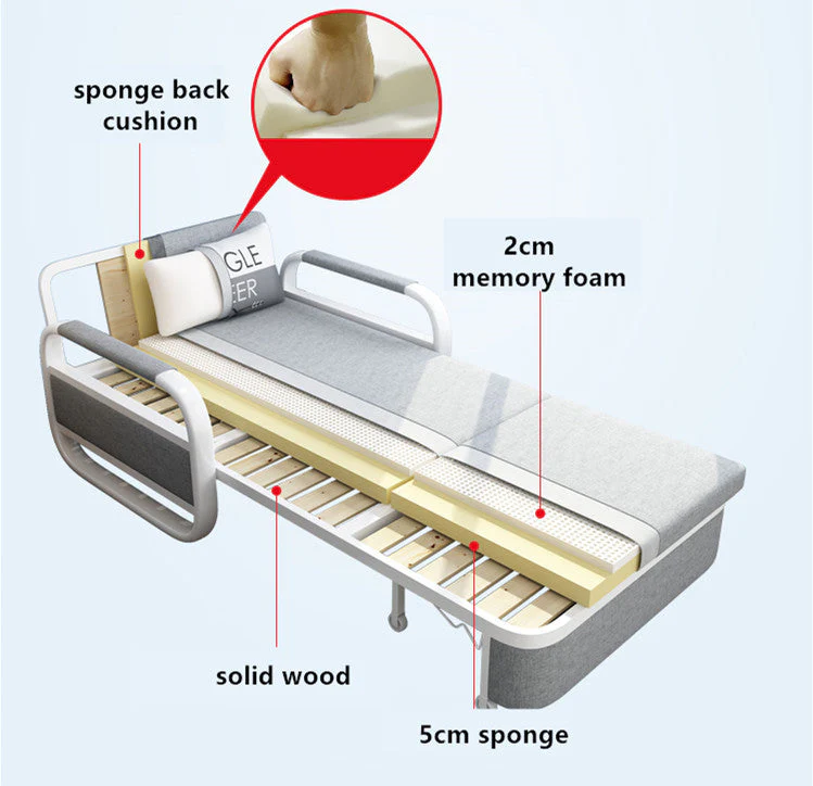 2-in-1 Design Convertible Single Sofa Bed with Storage Underneath - Image 2