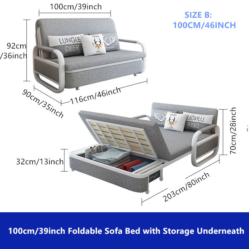 2-in-1 Design Convertible Single Sofa Bed with Storage Underneath - Image 5