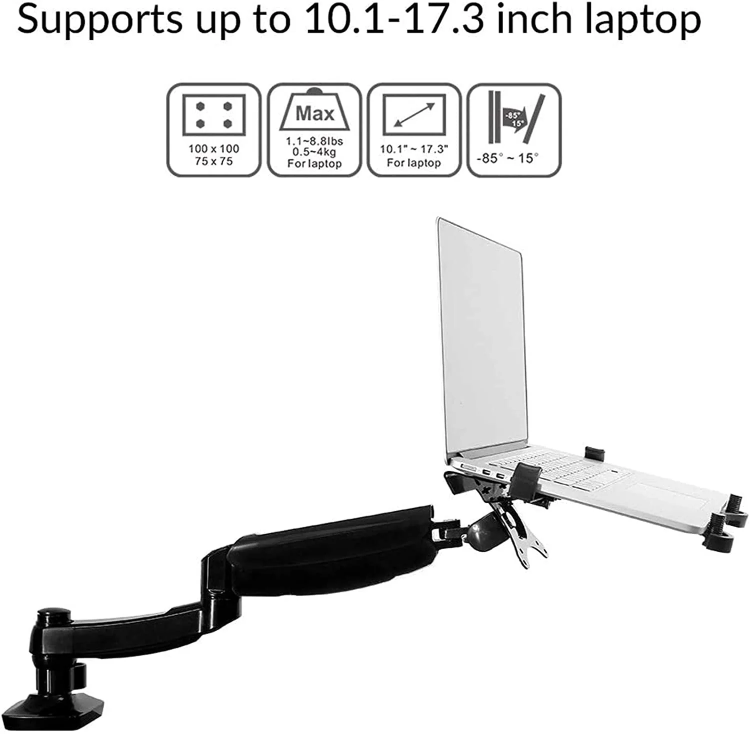 2 in 1 Laptop and Monitor Desk Mount with Swivel Gas Spring arm - Image 4