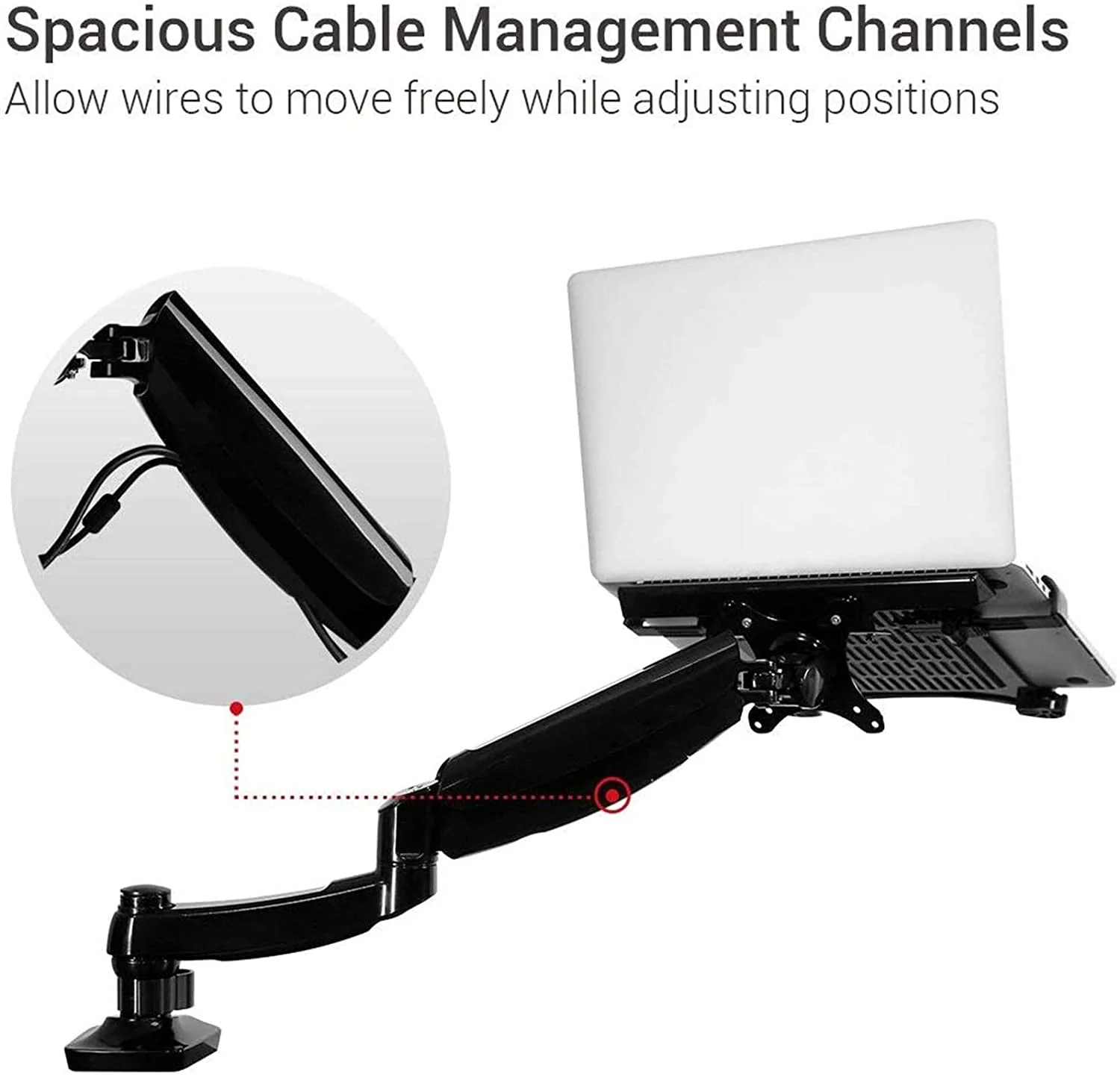 2 in 1 Laptop and Monitor Desk Mount with Swivel Gas Spring arm - Image 6