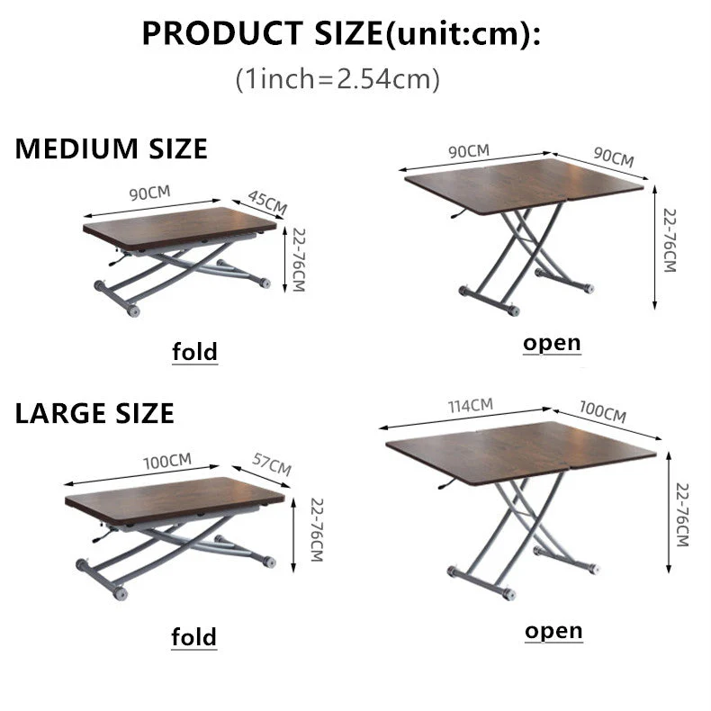2-In-1 Multifunctional Coffee Table and Dining Table - Image 6