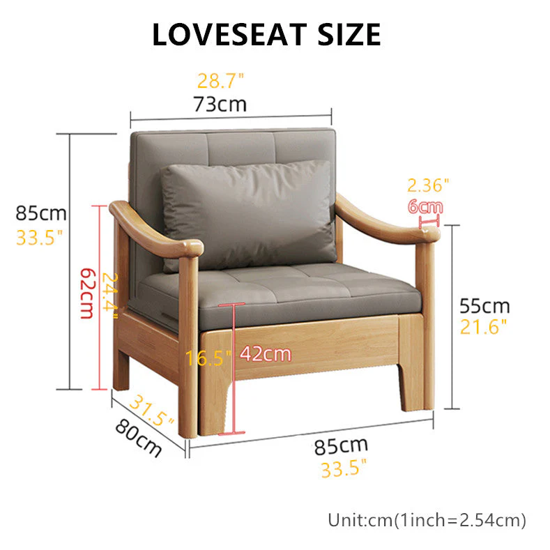 2-In-1 Solid Wood Love Seat Sleeper Sofa Bed - Image 6