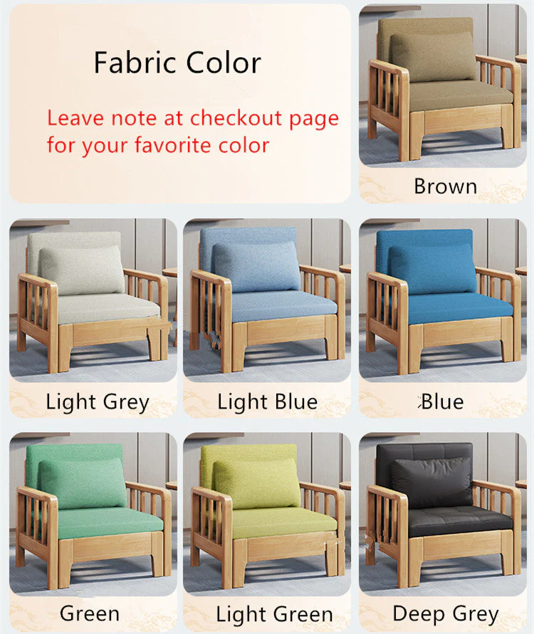 2-In-1 Solid Wood Love Seat Sleeper Sofa Bed - Image 8