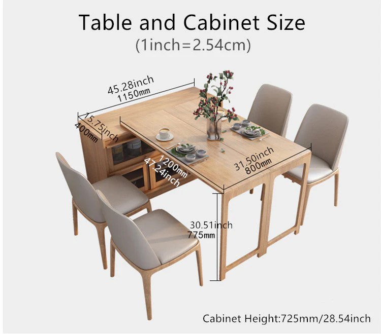 2020 New Design Multifunction Dining Table with Cabinet(without folding chairs storage function) - Image 5