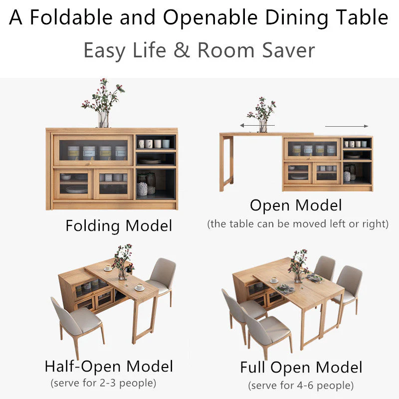 2020 New Design Multifunction Dining Table with Cabinet(without folding chairs storage function) - Image 6