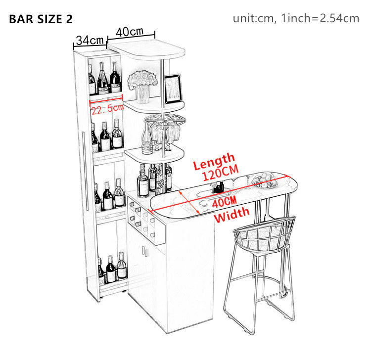 2021 New Design Modern Light Luxury Rotating Wine Bar Table with Cabinet - Image 10