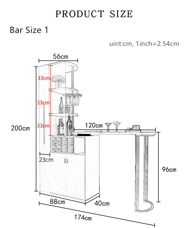 2021 New Design Modern Light Luxury Rotating Wine Bar Table with Cabinet - Image 11