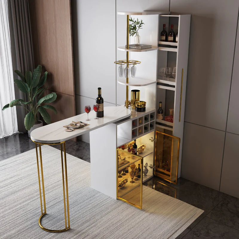 2021 New Design Modern Light Luxury Rotating Wine Bar Table with Cabinet - Image 2