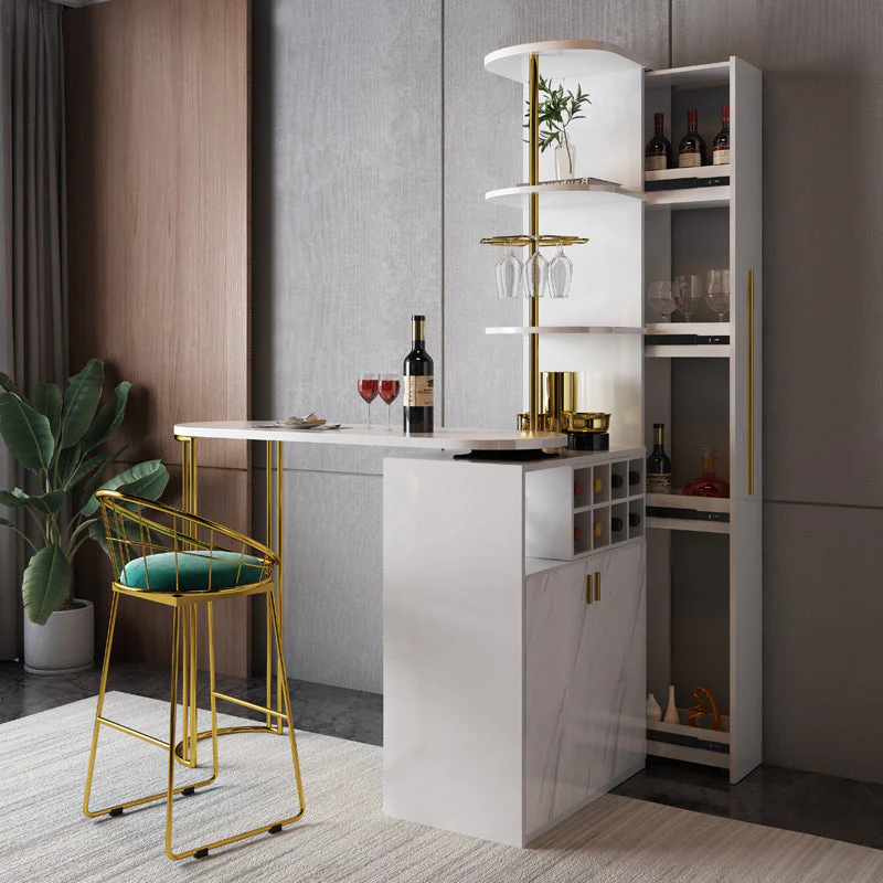 2021 New Design Modern Light Luxury Rotating Wine Bar Table with Cabinet - Image 3