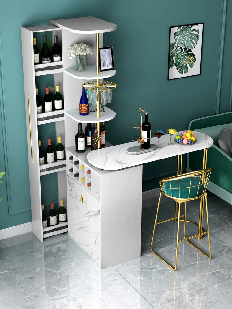2021 New Design Modern Light Luxury Rotating Wine Bar Table with Cabinet - Image 4