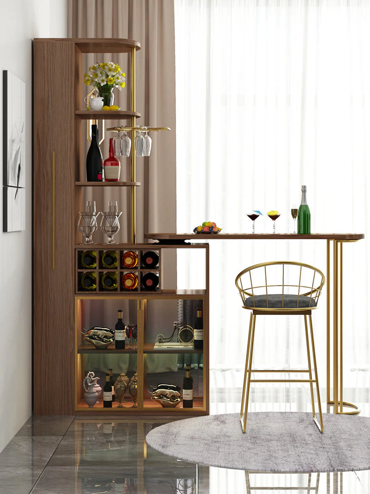 2021 New Design Modern Light Luxury Rotating Wine Bar Table with Cabinet - Image 6