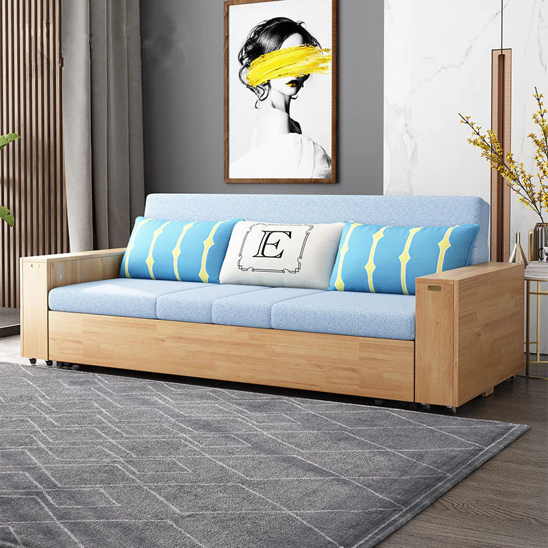 Multifunction Sofa Bed with Folding Armrest Table - Image 13