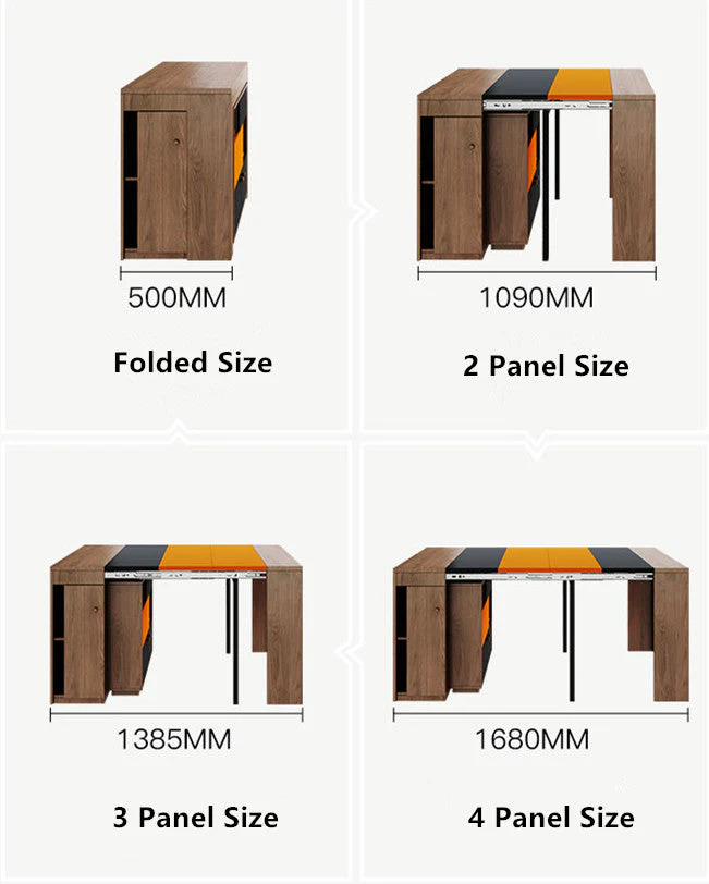 2021 New Design Space Saving Expandable Dining Table with Storage Cabinet - Image 2
