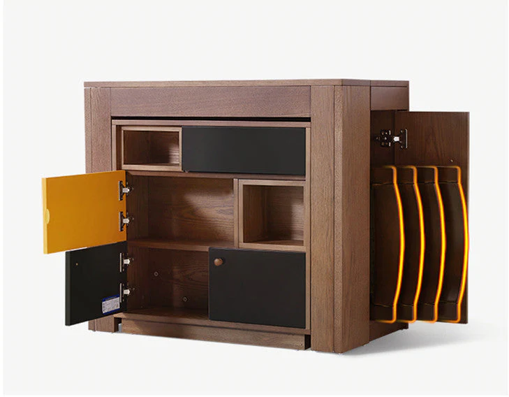 2021 New Design Space Saving Expandable Dining Table with Storage Cabinet - Image 4