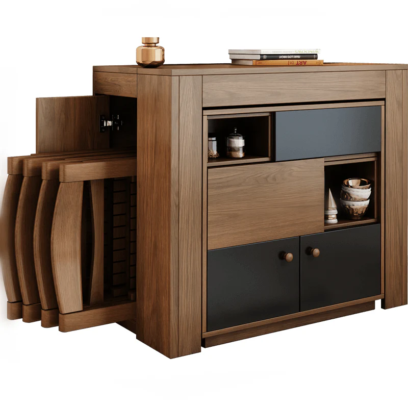 2021 New Design Space Saving Expandable Dining Table with Storage Cabinet - Image 7