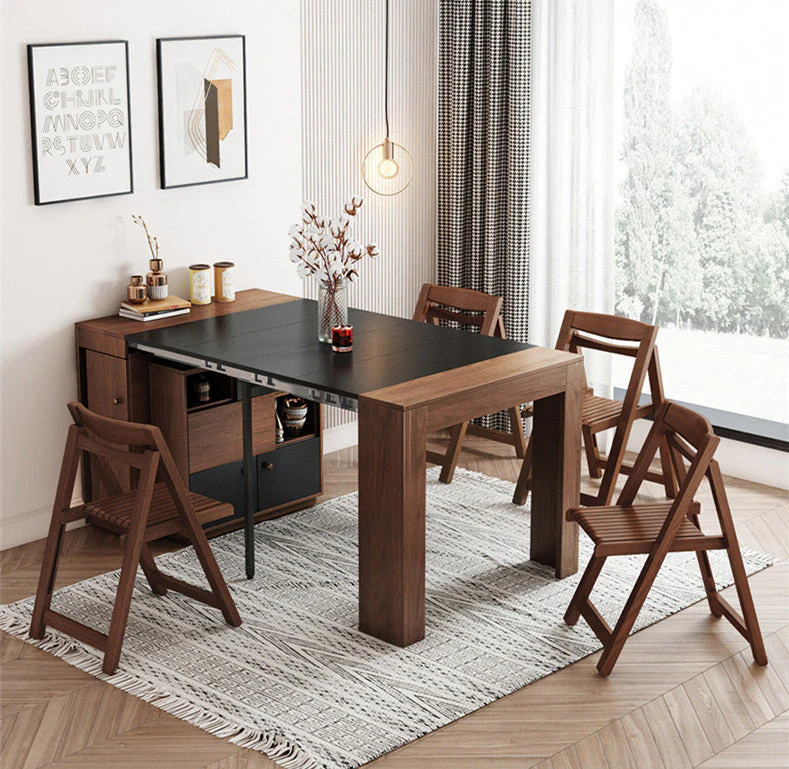 2021 New Design Space Saving Expandable Dining Table with Storage Cabinet - Image 8