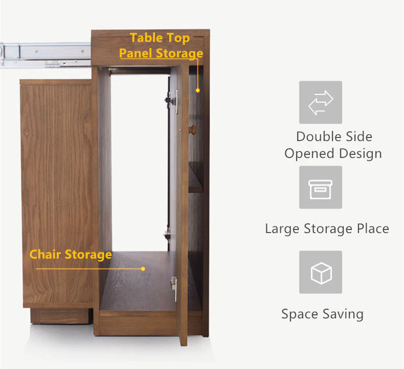 2021 New Design Space Saving Expandable Dining Table with Storage Cabinet - Image 9