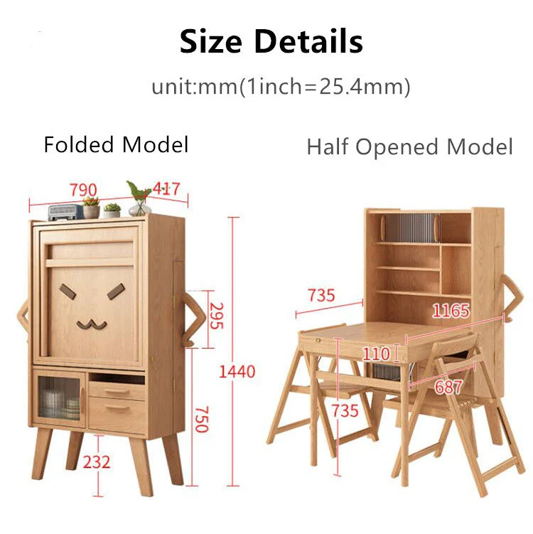 Space Saving Sideboard Table With Folding Chairs - Image 7