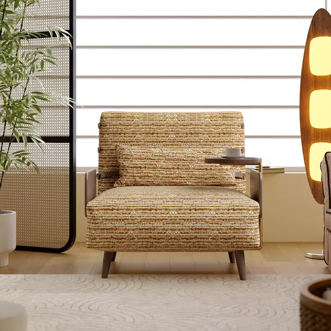 3-In-1 Chenille Fabric Convertible Sleeper Sofa Bed - Image 11