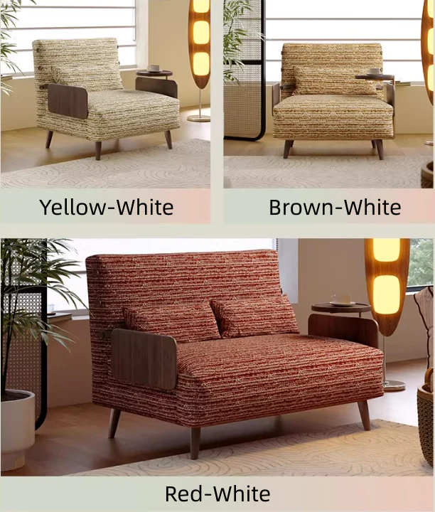 3-In-1 Chenille Fabric Convertible Sleeper Sofa Bed - Image 16