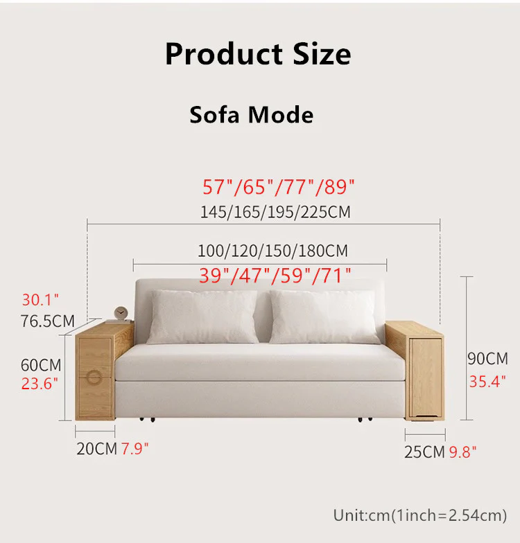 3-in-1 Convertible Sofa Bed with Hidden Desk Armrest and Underneath Storage - Image 11