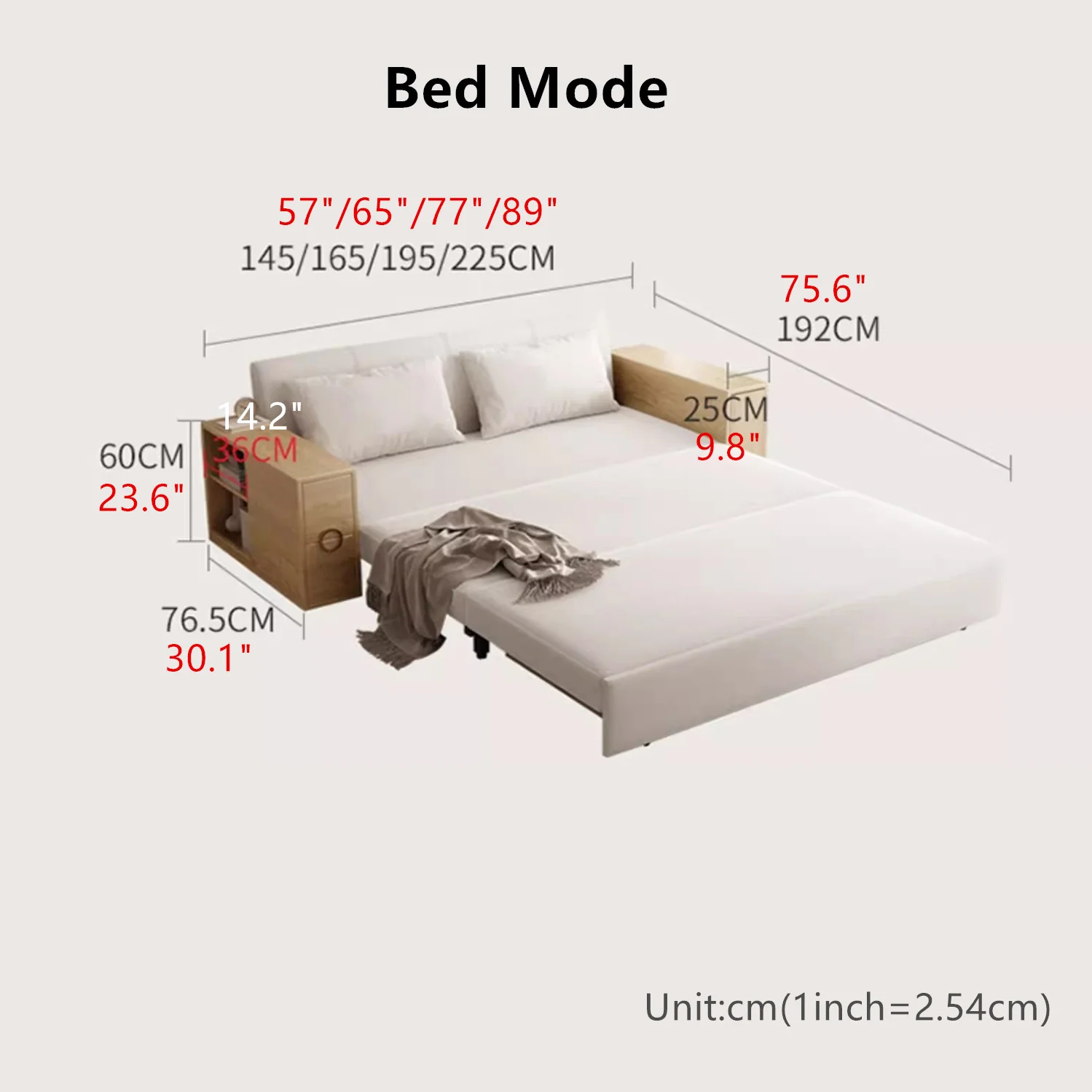 3-in-1 Convertible Sofa Bed with Hidden Desk Armrest and Underneath Storage - Image 13