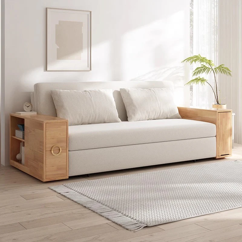 3-in-1 Convertible Sofa Bed with Hidden Desk Armrest and Underneath Storage - Image 2