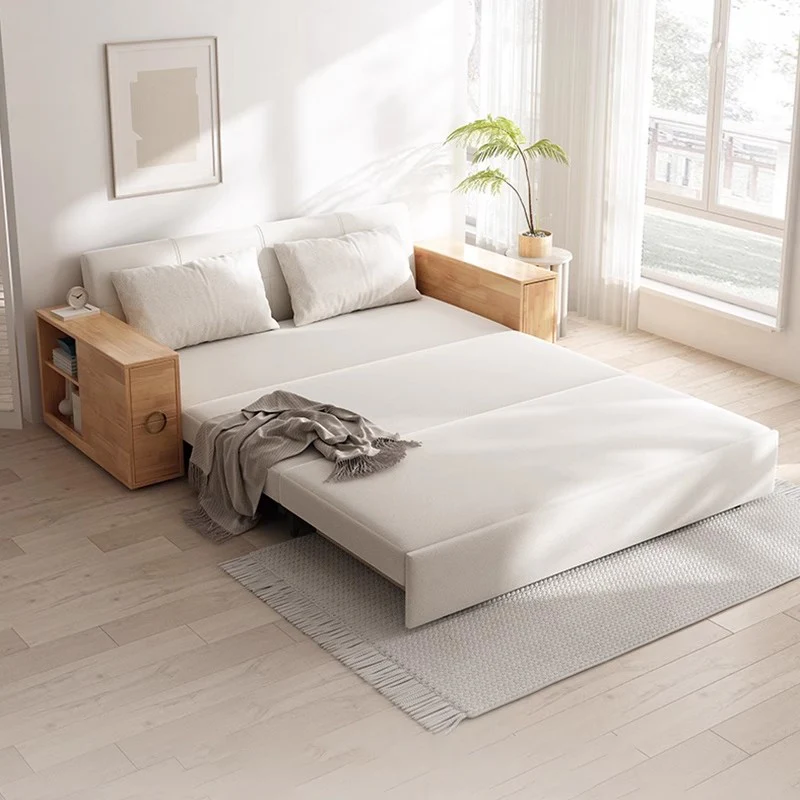 3-in-1 Convertible Sofa Bed with Hidden Desk Armrest and Underneath Storage - Image 4