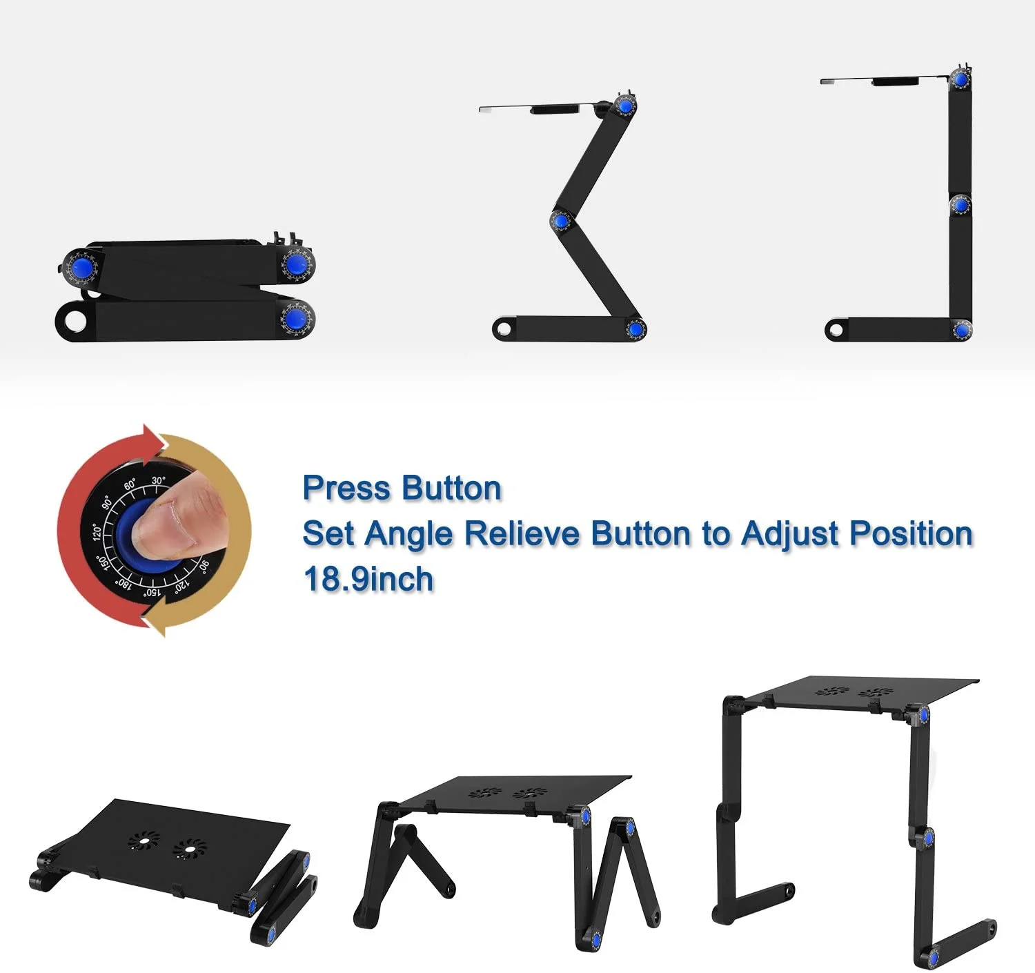 360 Adjustable Portable Folding Laptop Desk & Ergonomic Reading Stand - Image 3