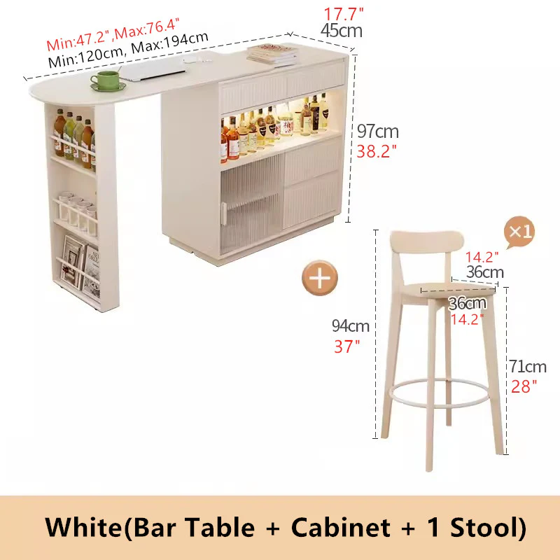 360 Degree Rotating Bar Table With Cabinet and Stools - Image 11