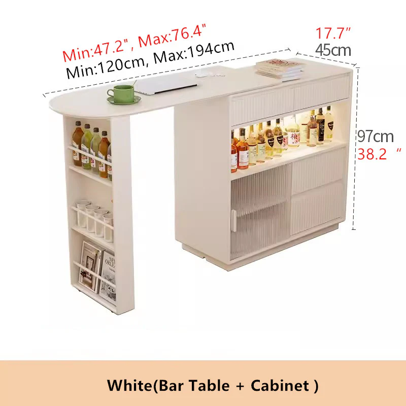 360 Degree Rotating Bar Table With Cabinet and Stools - Image 12