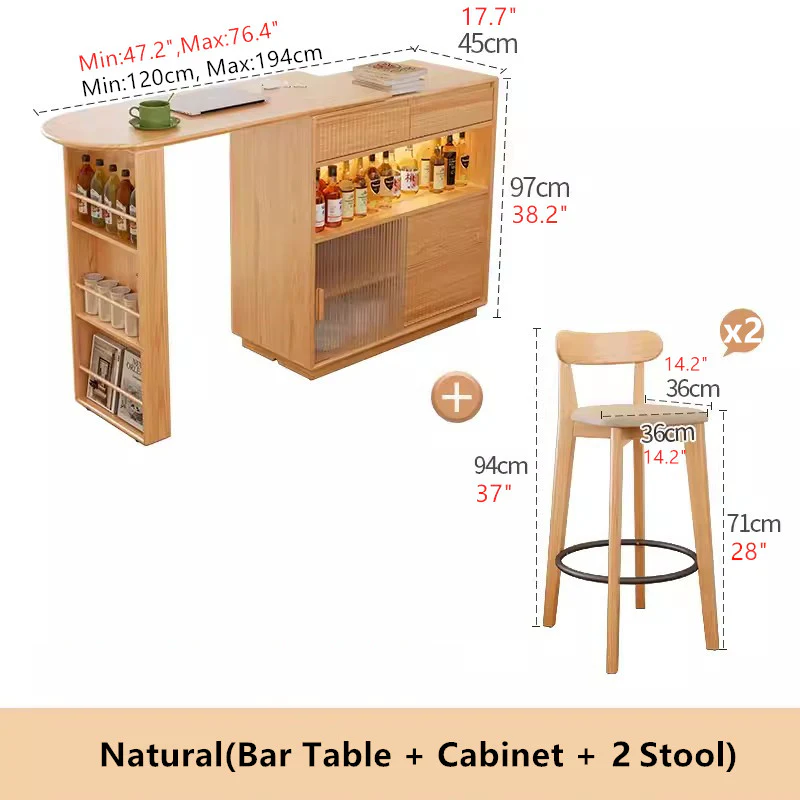 360 Degree Rotating Bar Table With Cabinet and Stools - Image 13