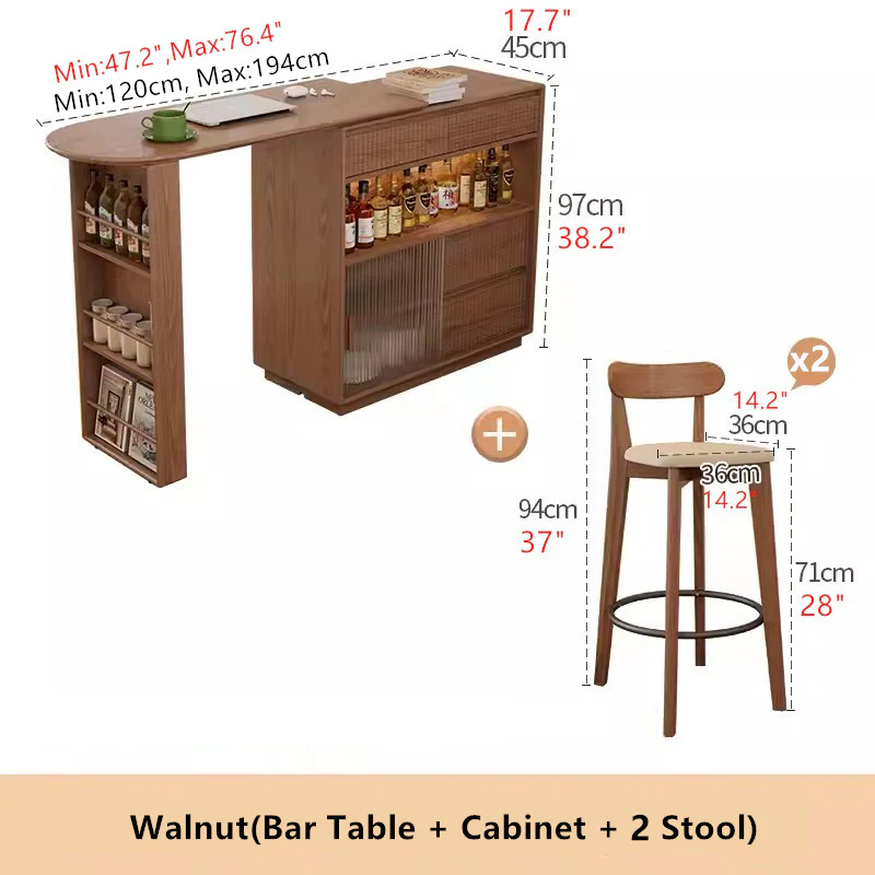 360 Degree Rotating Bar Table With Cabinet and Stools - Image 16