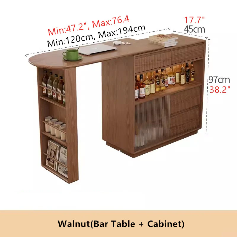 360 Degree Rotating Bar Table With Cabinet and Stools - Image 18