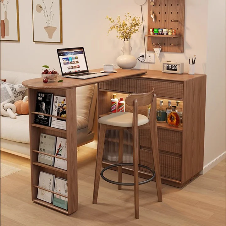 360 Degree Rotating Bar Table With Cabinet and Stools - Image 3