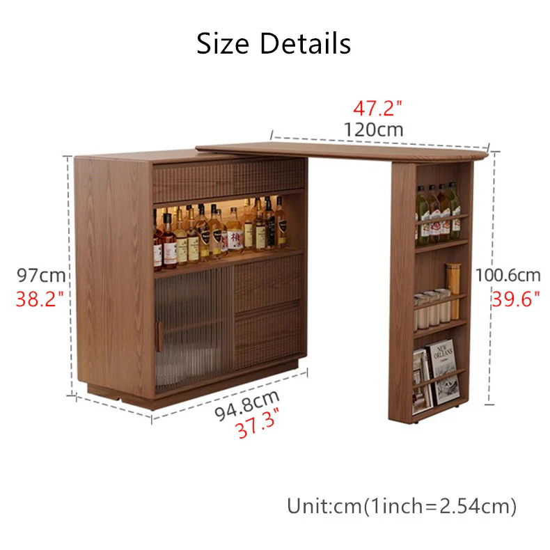 360 Degree Rotating Bar Table With Cabinet and Stools - Image 7