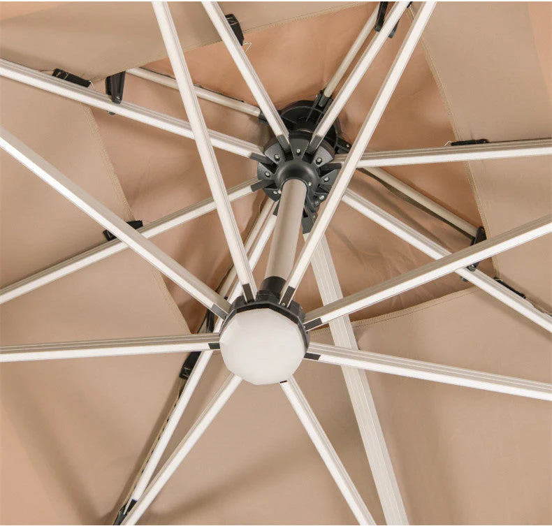 360 Degree Rotating Fully Aluminum Alloy Patio Umbrella with LED Light and Water Sand Tank Base - Image 7