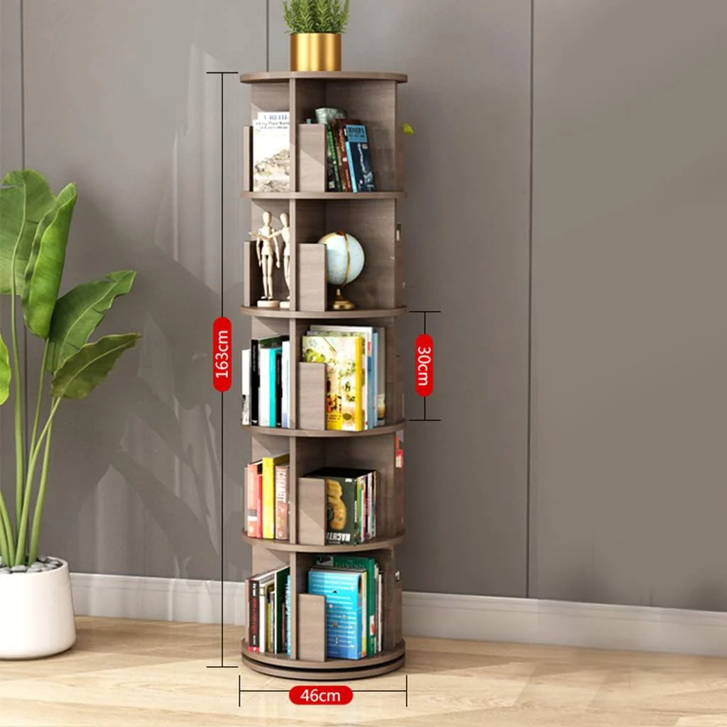 360° Rotating Solid Wood Bookshelf - Image 11