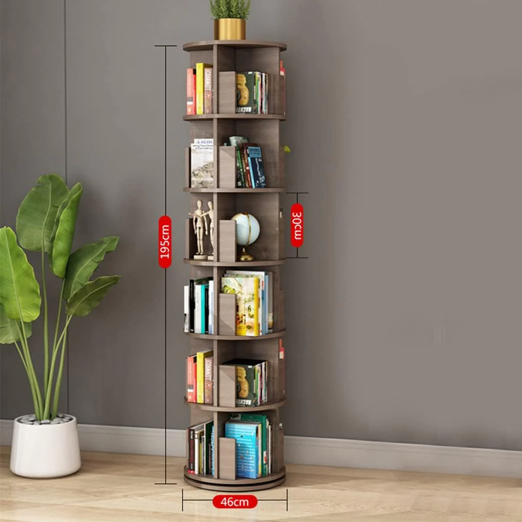 360° Rotating Solid Wood Bookshelf - Image 12