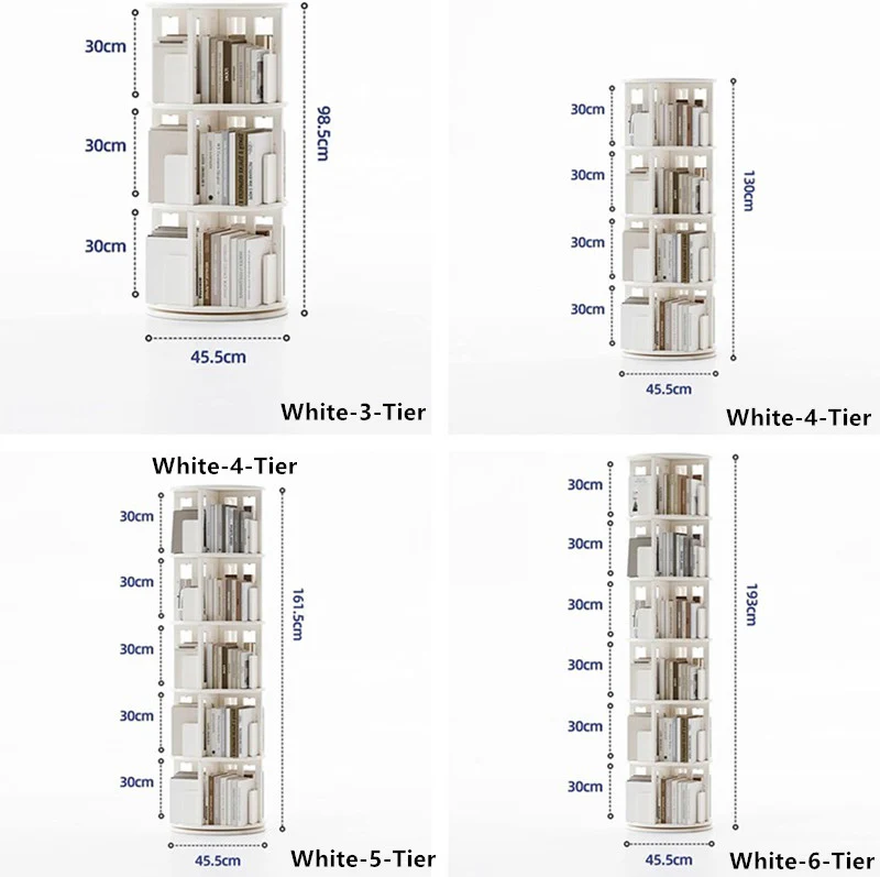 360° Rotating Solid Wood Bookshelf - Image 14