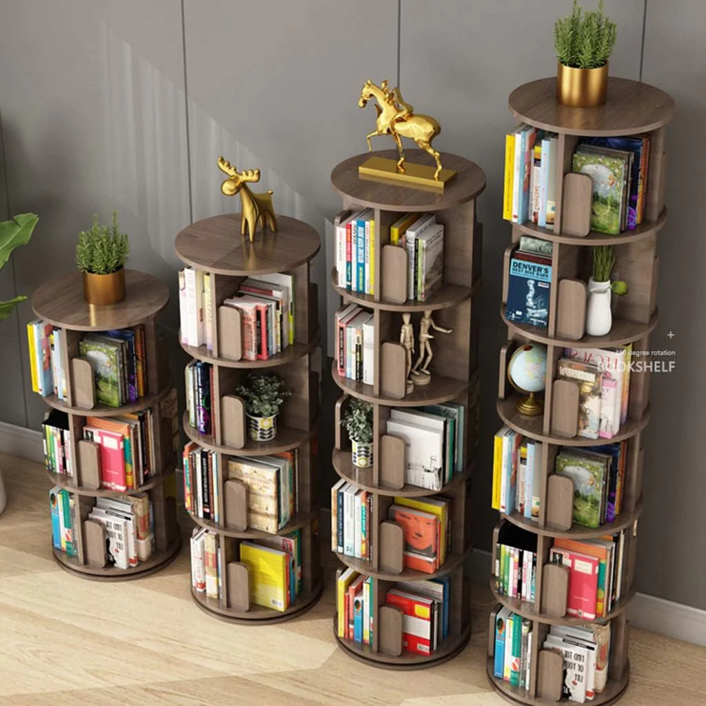 360° Rotating Solid Wood Bookshelf - Image 2
