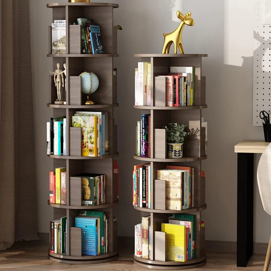 360° Rotating Solid Wood Bookshelf - Image 3