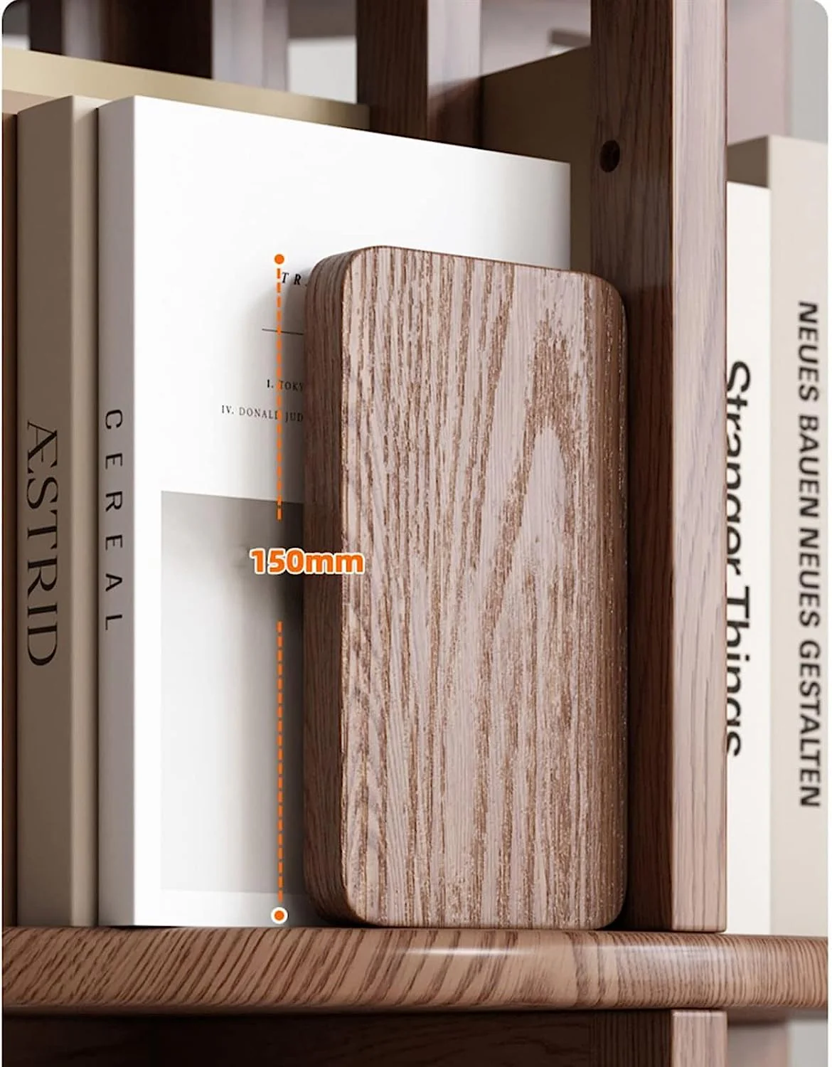 360° Rotating Solid Wood Bookshelf - Image 7