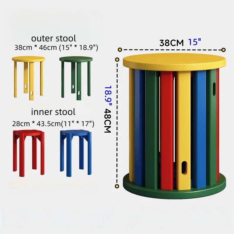 4-in-1 Solid Wood Stools - Image 11