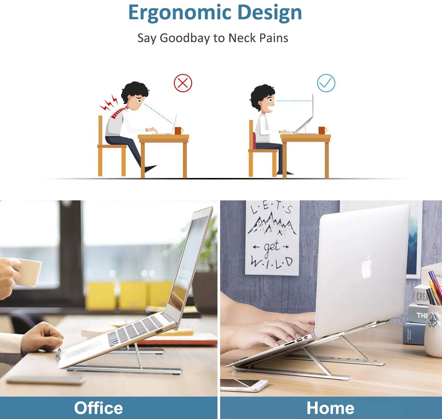 Adjustable Aluminum Laptop Computer Stand - Image 3