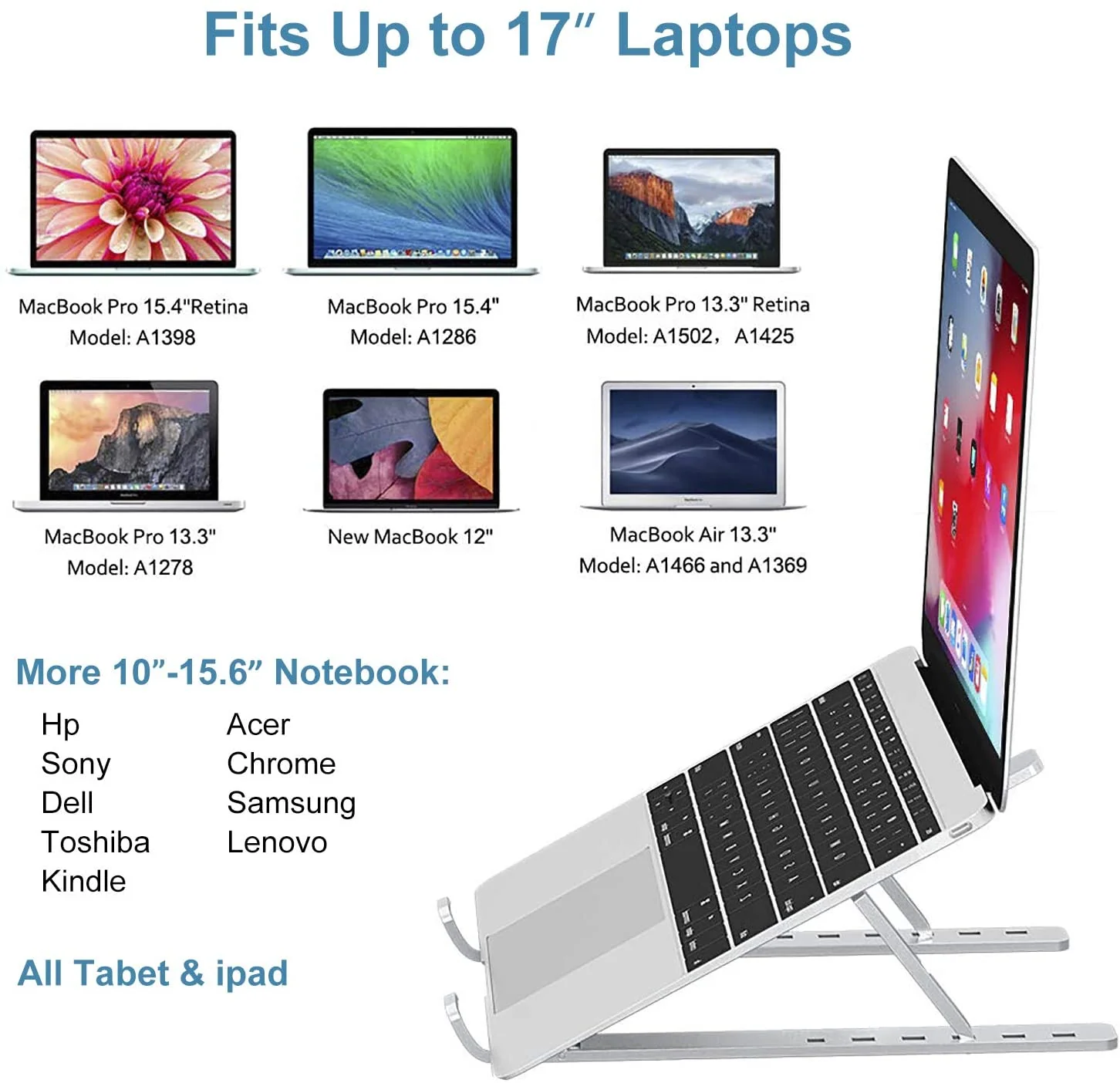 Adjustable Aluminum Laptop Computer Stand - Image 8